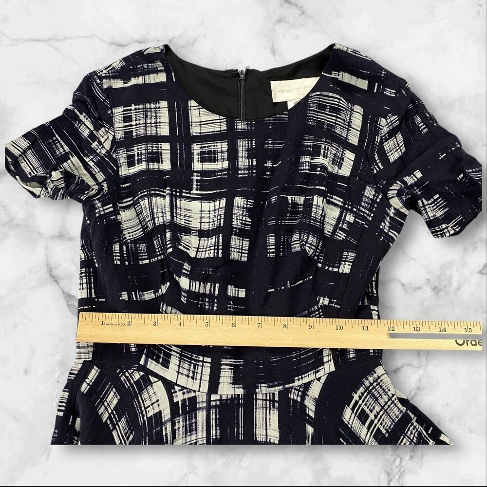 Anthropologie Corey Lynn Calter Painted Plaid Fit and Flare Midi Dress Size  0 - Picture 7 of 16